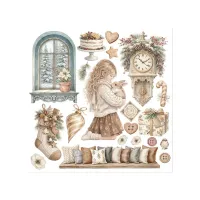 Stamperia White Christmas Rub-On 15,5x15x5cm Assortment (6pcs) by Cristina Radovan (DFLRBX21)